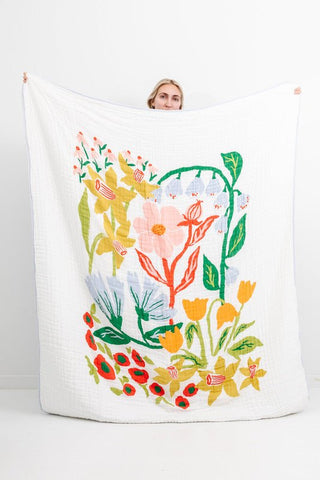 Throw Blanket - Cottage Garden Quilts Swaddling & Receiving Blankets