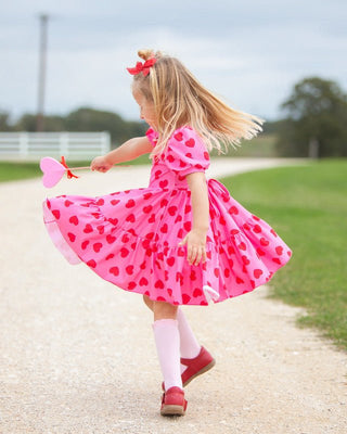 Girl's Twirl Dress - Be Mine (Hearts) Eliza Cate and Co