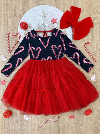 I Love Candy Canes Tutu Dress Girls Christmas Dress Mia Belle Girls