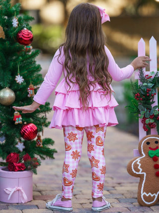 Christmas Cookies Tiered Ruffle Tunic and Legging Set Girls Christmas Set Mia Belle Girls