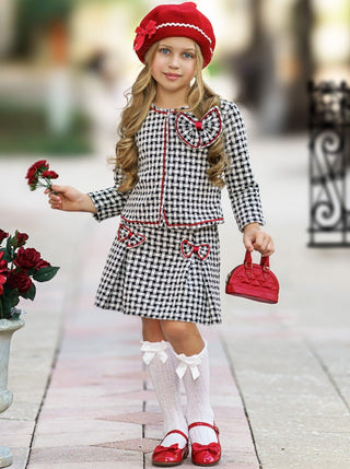 Attention Please Plaid Blazer and Pleated Skirt Set Girls Christmas Dressy Set Mia Belle Girls