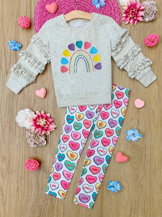 Big Love Rainbow Heart Legging Set Girls Valentine's Set Baby & Toddler Outfits