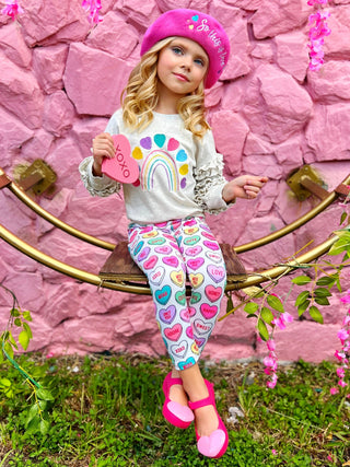 Big Love Rainbow Heart Legging Set Girls Valentine's Set Baby & Toddler Outfits