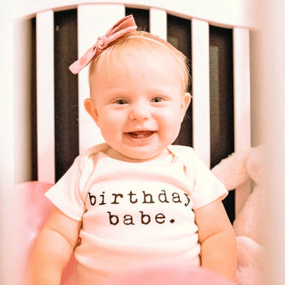 Organic Cotton Short Sleeve Bodysuit - Birthday Babe