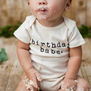 Organic Cotton Short Sleeve Bodysuit - Birthday Babe