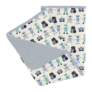 Baby Boys Print Bamboo Stroller Blanket - Natural Robots KicKee Pants