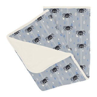 Baby Boys Print Bamboo Stroller Blanket - Pearl Blue Itsy Bitsy Spider KicKee Pants