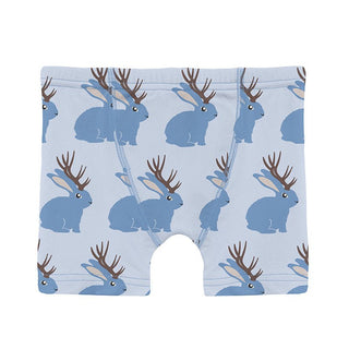 Boy's Print Bamboo Boxer Brief - Dew Jackalope Toddler Underwear