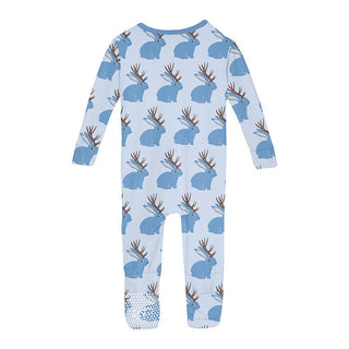 Boy's Print Bamboo Convertible Sleeper with Zipper - Dew Jackalope Baby & Toddler Sleepwear