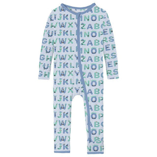 Boy's Print Bamboo Coverall with 2-Way Zipper - Dew ABC Monsters Baby & Toddler Sleepwear