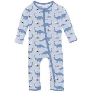 Boy's Print Bamboo Coverall with 2-Way Zipper - Dew Pet Dino Baby & Toddler Sleepwear