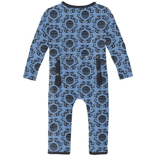 Boy's Print Bamboo Coverall with 2-Way Zipper - Dream Blue Four Dragons Baby & Toddler Sleepwear