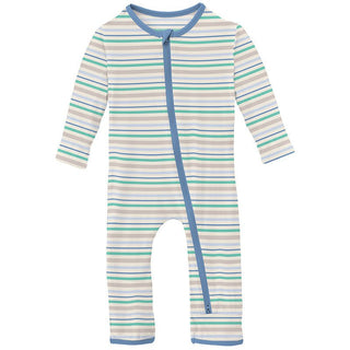 KicKee Pants Boy's Print Coverall with 2-Way Zipper - Mythical Stripe