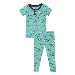 Boy's Print Bamboo Short Sleeve Henley Pajama Set - Glass Phoenix Baby & Toddler Sleepwear