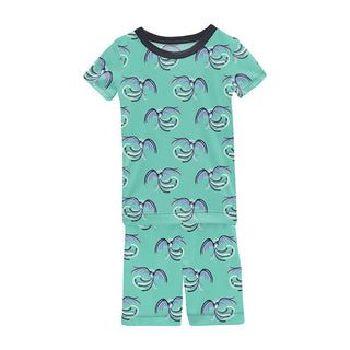 Boy's Print Bamboo Short Sleeve Pajama Set with Shorts - Glass Phoenix KicKee Pants