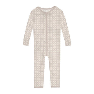 KicKee Pants Print Convertible Sleeper with Zipper - Latte Wicker