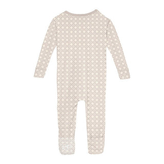 KicKee Pants Print Convertible Sleeper with Zipper - Latte Wicker