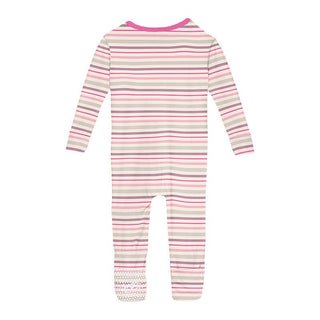 Girl's Print Bamboo Convertible Sleeper with Zipper - Whimsical Stripe Baby & Toddler Sleepwear