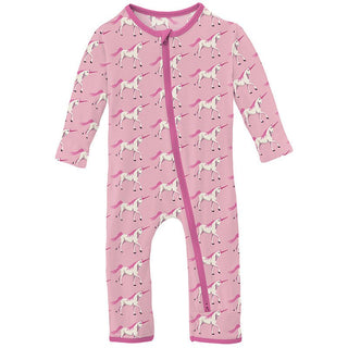 Girl's Print Bamboo Coverall with 2-Way Zipper - Cake Pop Prancing Unicorn Baby & Toddler Sleepwear