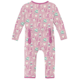 Girl's Print Bamboo Coverall with 2-Way Zipper - Cake Pop Tea Party Baby & Toddler Sleepwear