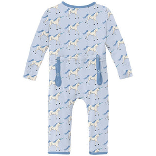 KicKee Pants Girl's Print Coverall with 2-Way Zipper - Dew Prancing Unicorn