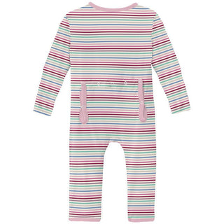 Girl's Print Bamboo Coverall with 2-Way Zipper - Make Believe Stripe Baby & Toddler Sleepwear