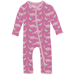 Girl's Print Bamboo Coverall with 2-Way Zipper - Tulip Pet Dino Baby & Toddler Sleepwear