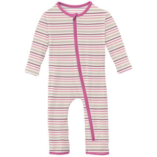 Girl's Print Bamboo Coverall with 2-Way Zipper - Whimsical Stripe Baby & Toddler Sleepwear