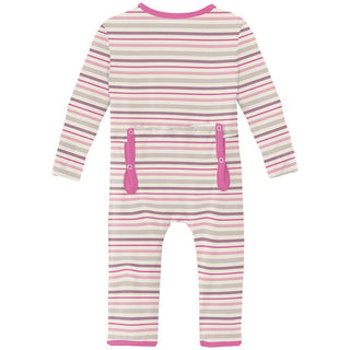 Girl's Print Bamboo Coverall with 2-Way Zipper - Whimsical Stripe Baby & Toddler Sleepwear