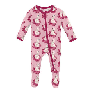 Girl's Print Bamboo Footie with 2-Way Zipper - Cake Pop Thumbelina Baby & Toddler Sleepwear