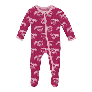 Girl's Print Bamboo Footie with 2-Way Zipper - Dragon Fruit Phoenix Baby & Toddler Sleepwear