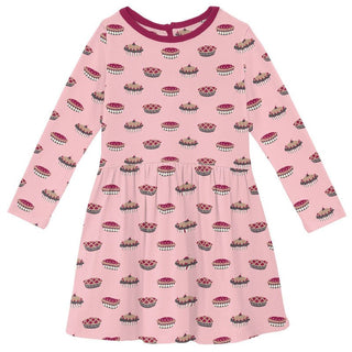 KicKee Pants Girl's Print Long Sleeve Twirl Dress - Lotus Pies (15ANV)