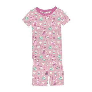 KicKee Pants Girl's Short Sleeve Pajama Set with Shorts - Cake Pop Tea Party | Stylish Sleepies offer designs that make bedtime beautiful.