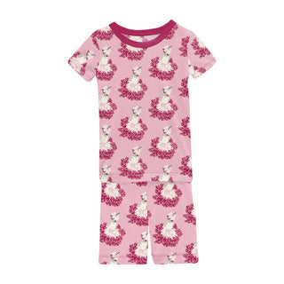 Girl's Print Bamboo Short Sleeve Pajama Set with Shorts - Cake Pop Thumbelina Baby & Toddler Sleepwear