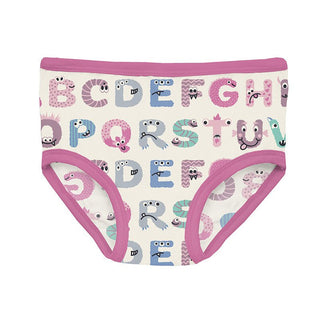 Girl's Underwear Set - Natural ABC Monsters, Cake Pop & Tulip Pet Dino