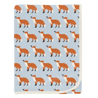 Baby Boys Print Bamboo Swaddling Blanket - Illusion Blue Fox & The Crow Swaddling Blankets