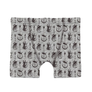 Bamboo Boxer Brief - Heathered Gray Rock and Roll Toddler Underwear