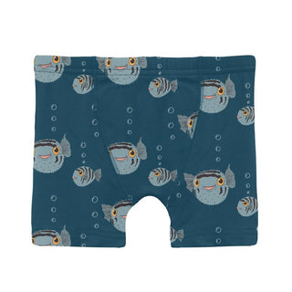 Bamboo Boxer Brief - Peacock Puffer Family Toddler Underwear