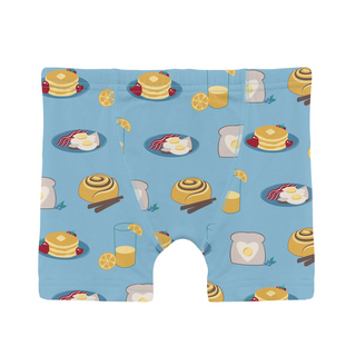 Kickee Pants Boxer Brief - Seaside Blue Breakfast in Bed