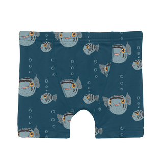 Kickee Pants Boxer Briefs (Set of 3) - Illusion Blue Pirate Adventure, Peacock & Peacock Puffer Family