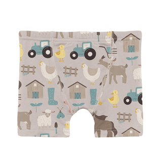 Kickee Pants Boxer Briefs (Set of 3) - Latte Morning on the Farm, Seaside Blue & Sunshine and Rainbows