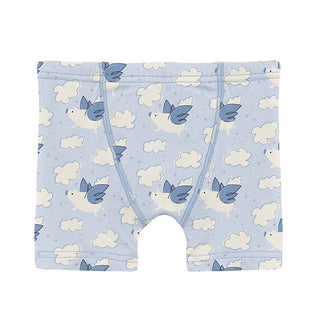 Boy's Print Bamboo Boxer Brief - Dew Flying Pigs KicKee Pants