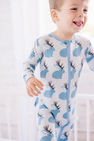 KicKee Pants Boy's Print Coverall with 2-Way Zipper - Dew Jackalope