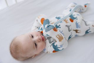 Kickee Pants Boy's Footie with 2-Way Zipper - Natural Just So Animals