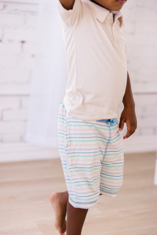 KicKee Pants Boy's Print Lightweight Drawstring Shorts - Mythical Stripe