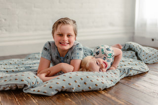 Boy's Print Bamboo Short Sleeve Henley Pajama Set - Pearl Blue Itsy Bitsy Spider Baby & Toddler Sleepwear