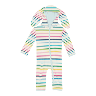 Kickee Pants Bunny Romper - Happy Stripe