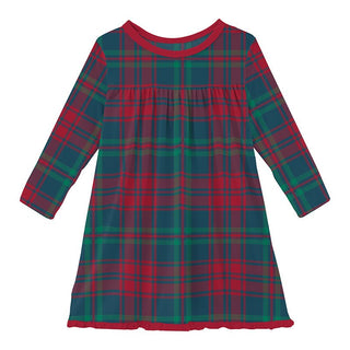 Bamboo Classic Long Sleeve Swing Dress - Peacock Plaid Baby & Toddler Dresses