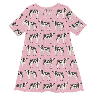 Kickee Pants Classic Short Sleeve Swing Dress - Cake Pop Cows