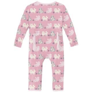 Kickee Pants Coverall with 2-Way Zipper - Cake Pop Cats and Yarn